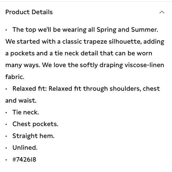 NWT Banana Republic Viscose-Linen Tie Neck Natural Beige Top Size XL - Picture 6 of 8